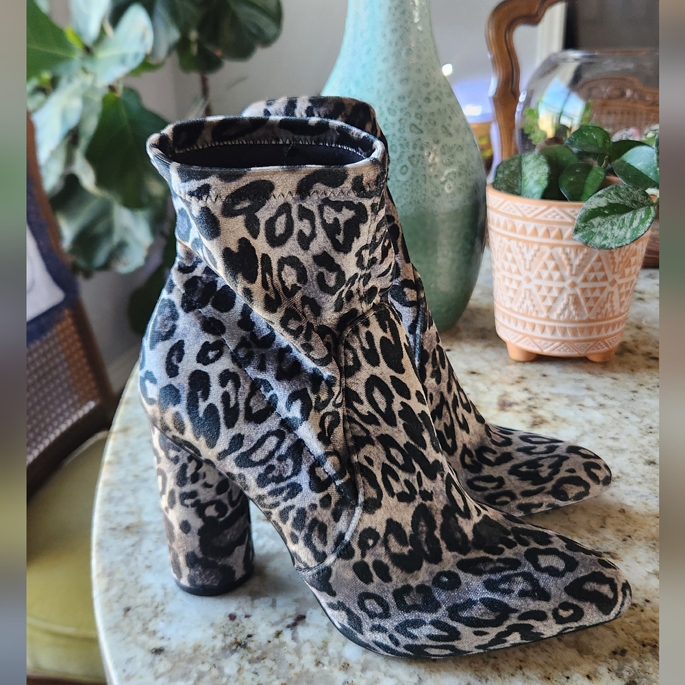 Leopard Print Ankle Boots